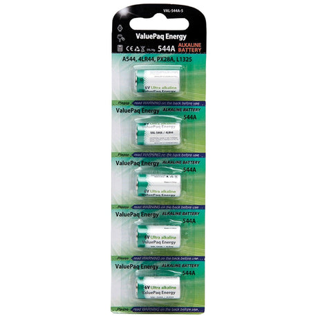 Dantona ValuePaq Energy 544A Alkaline Cylindrical Cell Batteries, 5 pk