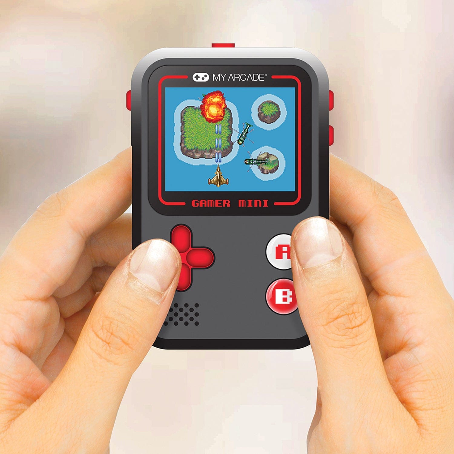 My Arcade Gamer Mini Classic 160-in-1 Handheld Game System, Black/Red