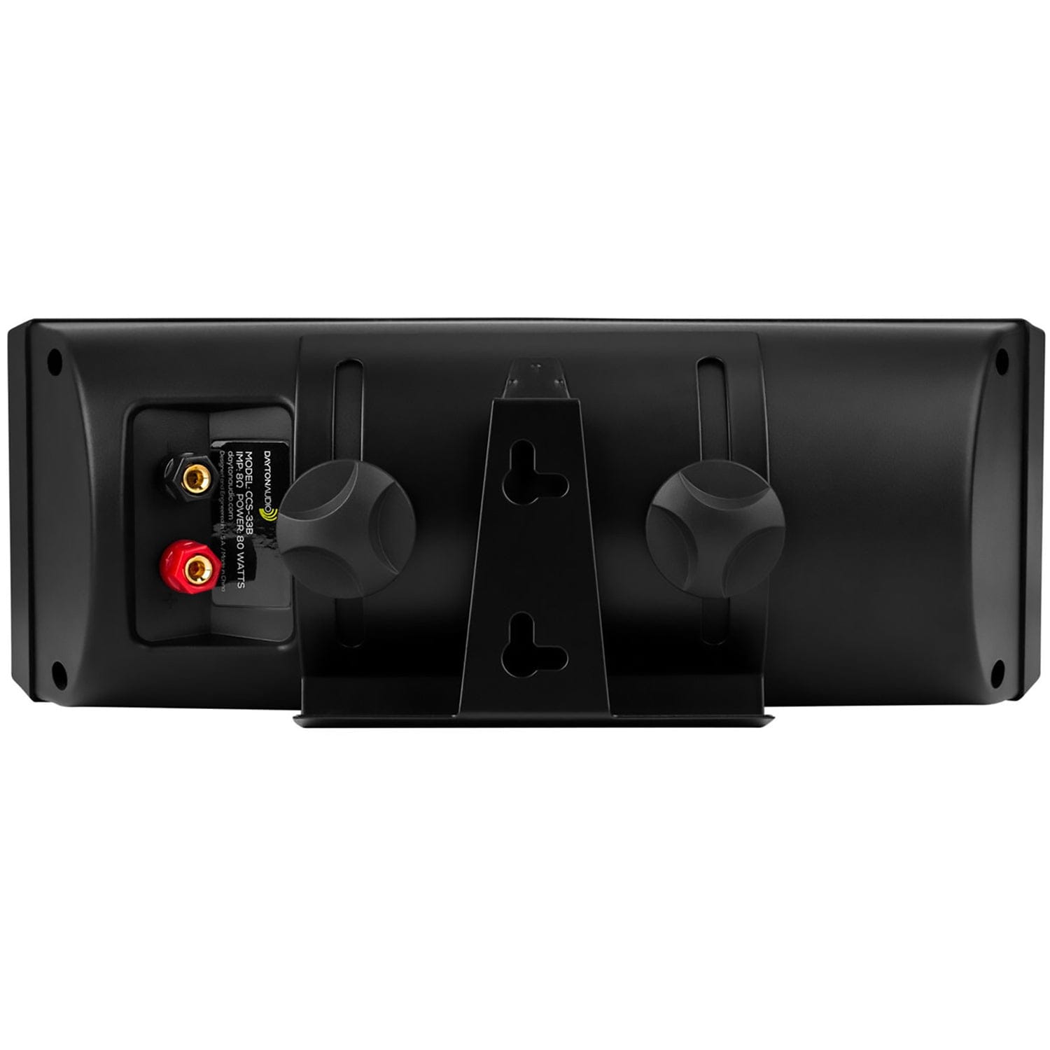Dayton Audio CCS33B 3-Way Center Channel Speaker with Dual 3-3/4-In. Woofers and Dual 5/8-In. Tweeters