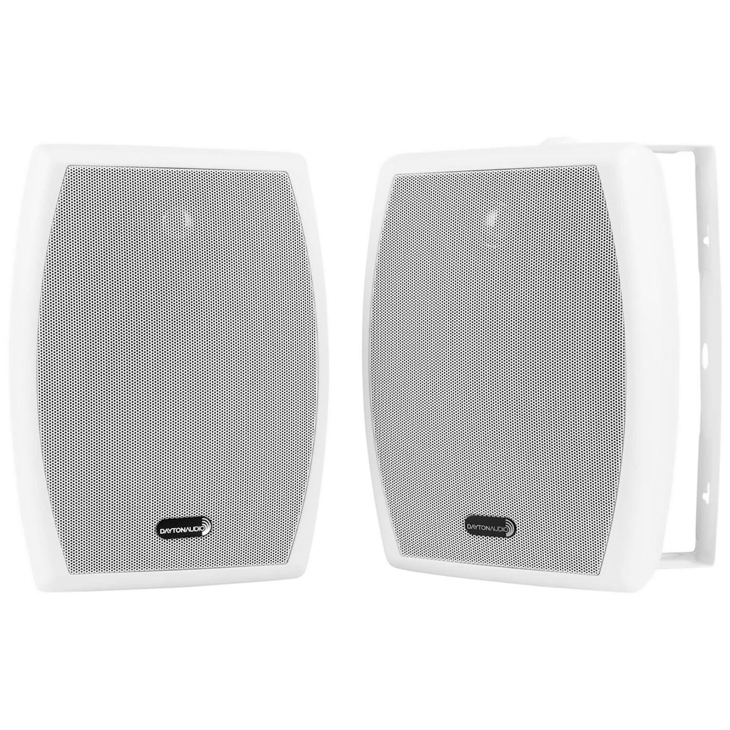 Dayton Audio IO-Series IO655 Indoor/Outdoor Speaker Set with 6-1/2-In. Woofers, 70V Multi-Taps/8 Ohms, 2 Count, White