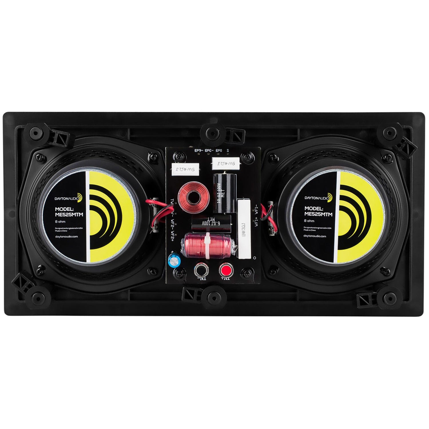 Dayton Audio Micro-Edge ME525MTM All-Channel In-Wall Speaker with Dual 5-1/4-In. Woofers and Pivoting Tweeter