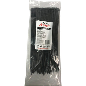 Eagle Aspen 100-Pack 11-In. UV-Resistant Nylon 6/6 Standard Cable Ties, 50-Lb. Tensile Strength, Temperature-Rated -40°F to 185°F, 11 In.