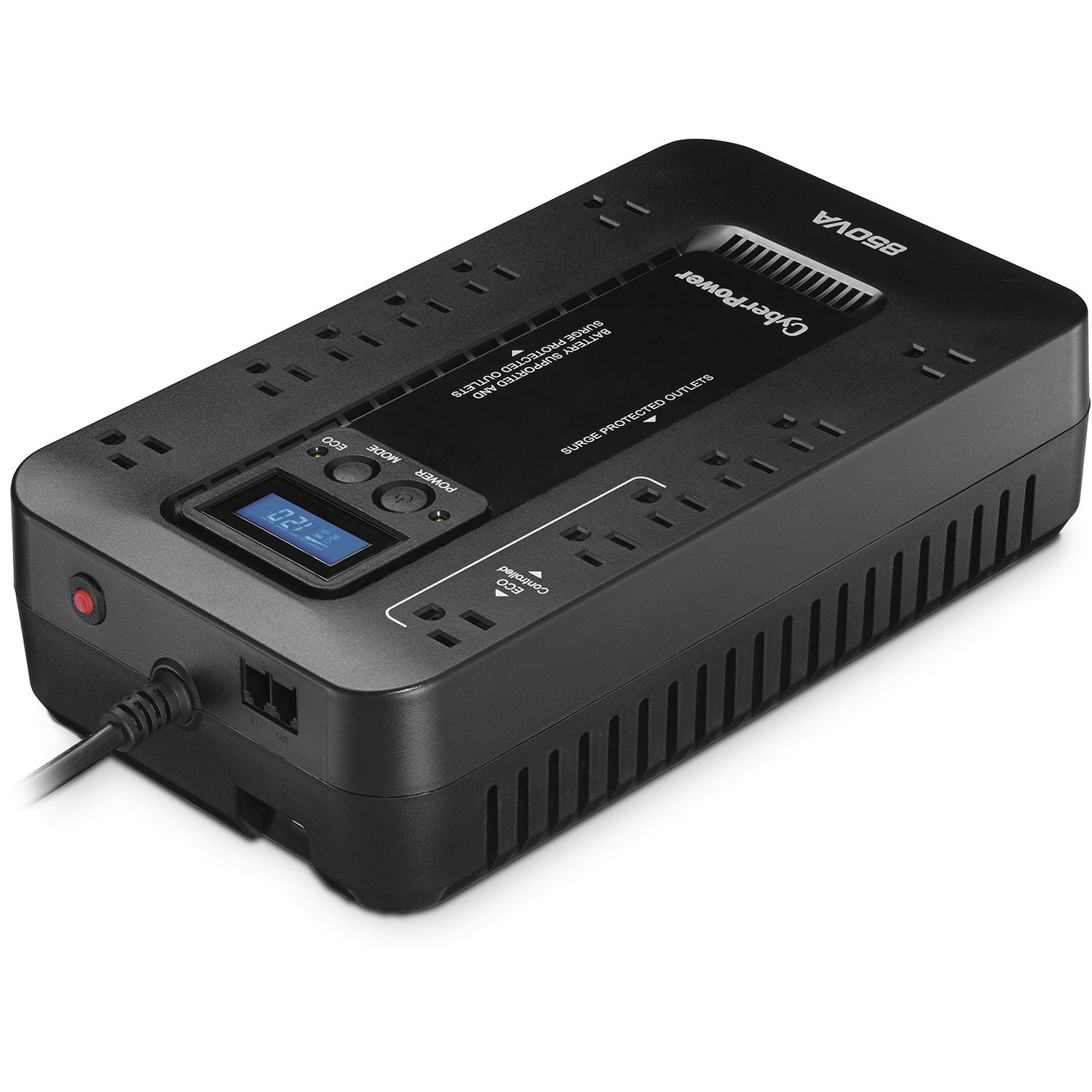 CyberPower EC850LCD-R 850VA/510W 12 Outlets Ecologic Series Uninterruptible Power Supply UPS - Certified Refurbished