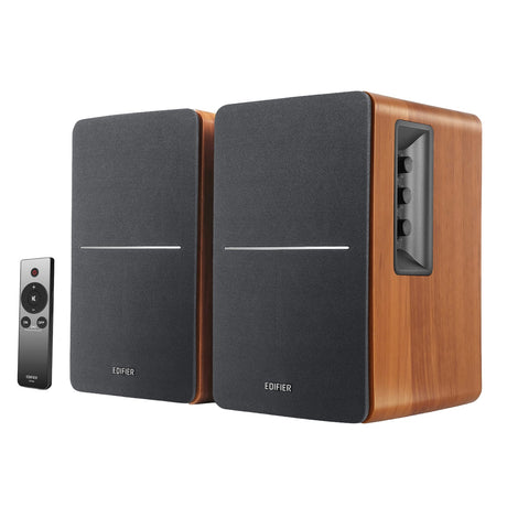 Edifier 42-Watt-Continuous R1280Ts Powered 2.0 Bookshelf Speaker Set with Sub Out, 4-In. Woofers, Front Bass Reflex Port, Wireless Remote, Pair