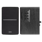 Edifier 42-Watt Continuous-Power Amplified Bluetooth Retro-Style Bookshelf Speaker System with Sub Out and Remote, R1280DBs, 2 Count, Black