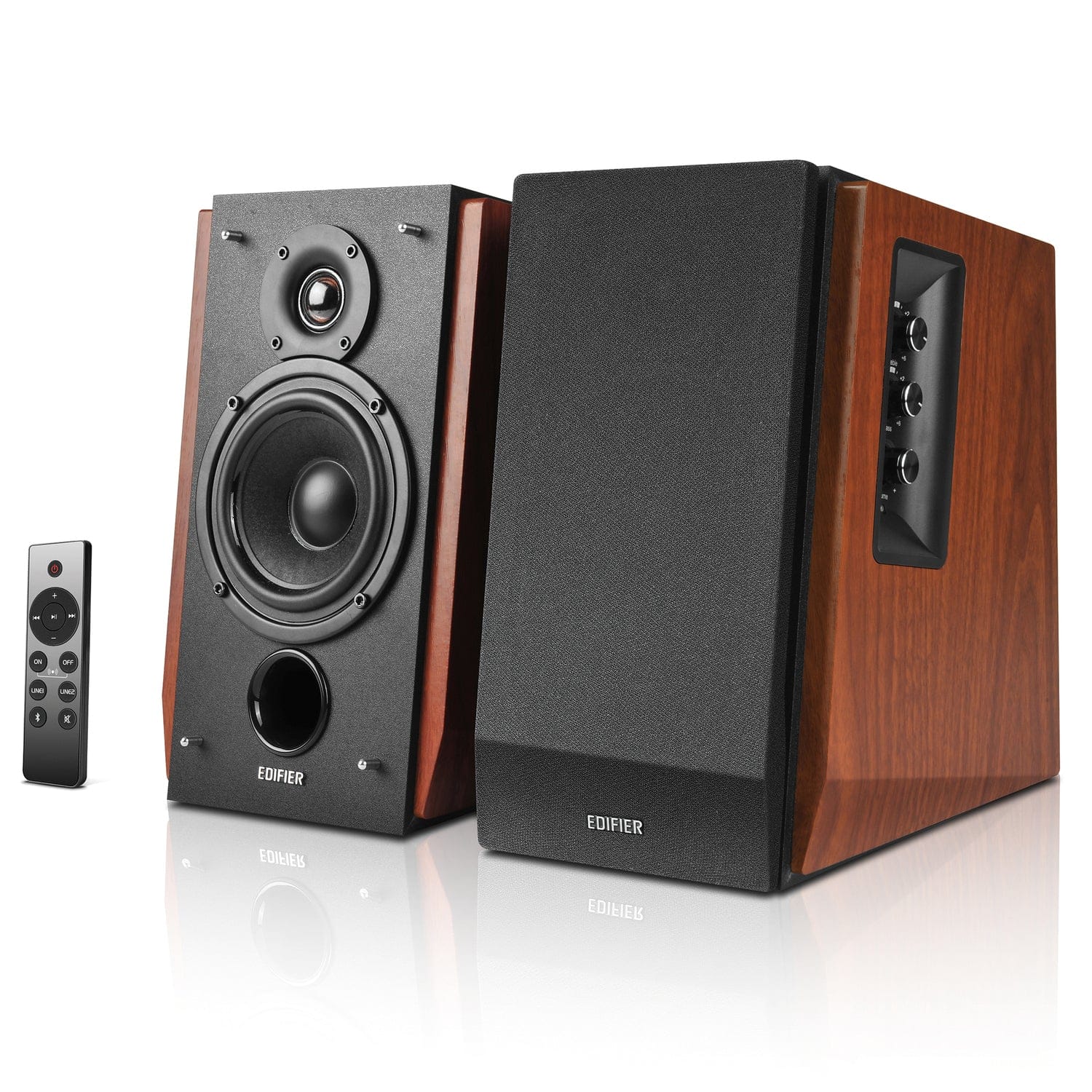 Edifier 66-Watt Continuous-Power Amplified Bluetooth 2.0 Bookshelf Speaker System with Sub Out and Remote, R1700BTs, 2 Count