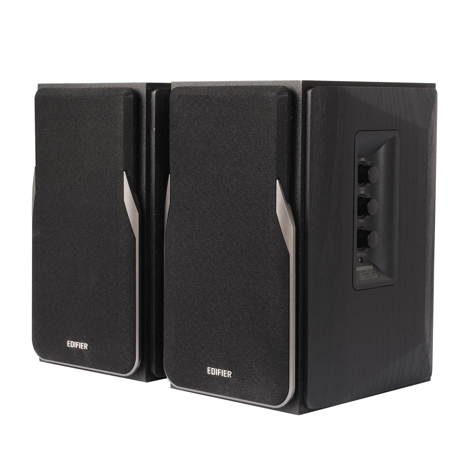 Edifier 42-Watt Continuous-Power Amplified Bluetooth Professional Bookshelf Speakers with Remote, R1380DB, 2 Count, Black