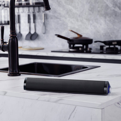 Edifier Rechargeable Bluetooth 2.0-Channel Portable/Tabletop 11.5-In. Sound Bar Speaker with Built-in Sound Card, MF200, Silver
