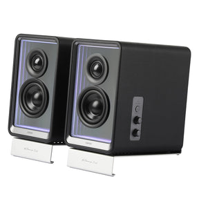 Edifier 70-Watt-RMS Bluetooth QR65 Powered 2.0 Multimedia Speaker Set with Sub Out, 2.75-In. Woofers, Hi-Res Audio/Wireless, Light Display, Pair