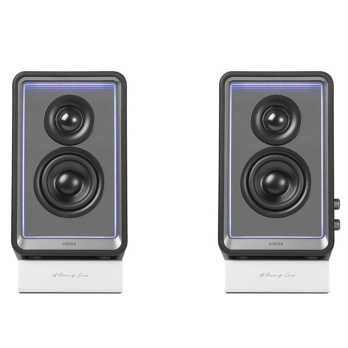 Edifier 70-Watt-RMS Bluetooth QR65 Powered 2.0 Multimedia Speaker Set with Sub Out, 2.75-In. Woofers, Hi-Res Audio/Wireless, Light Display, Pair