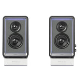 Edifier 70-Watt-RMS Bluetooth QR65 Powered 2.0 Multimedia Speaker Set with Sub Out, 2.75-In. Woofers, Hi-Res Audio/Wireless, Light Display, Pair