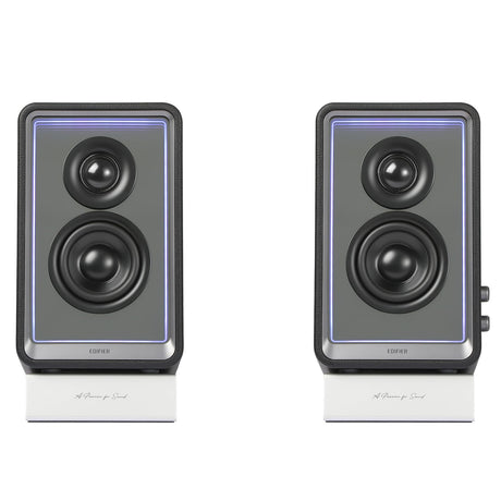 Edifier 70-Watt-RMS Bluetooth QR65 Powered 2.0 Multimedia Speaker Set with Sub Out, 2.75-In. Woofers, Hi-Res Audio/Wireless, Light Display, Pair