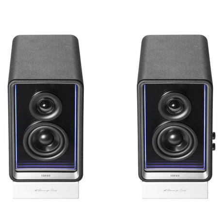 Edifier 70-Watt-RMS Bluetooth QR65 Powered 2.0 Multimedia Speaker Set with Sub Out, 2.75-In. Woofers, Hi-Res Audio/Wireless, Light Display, Pair