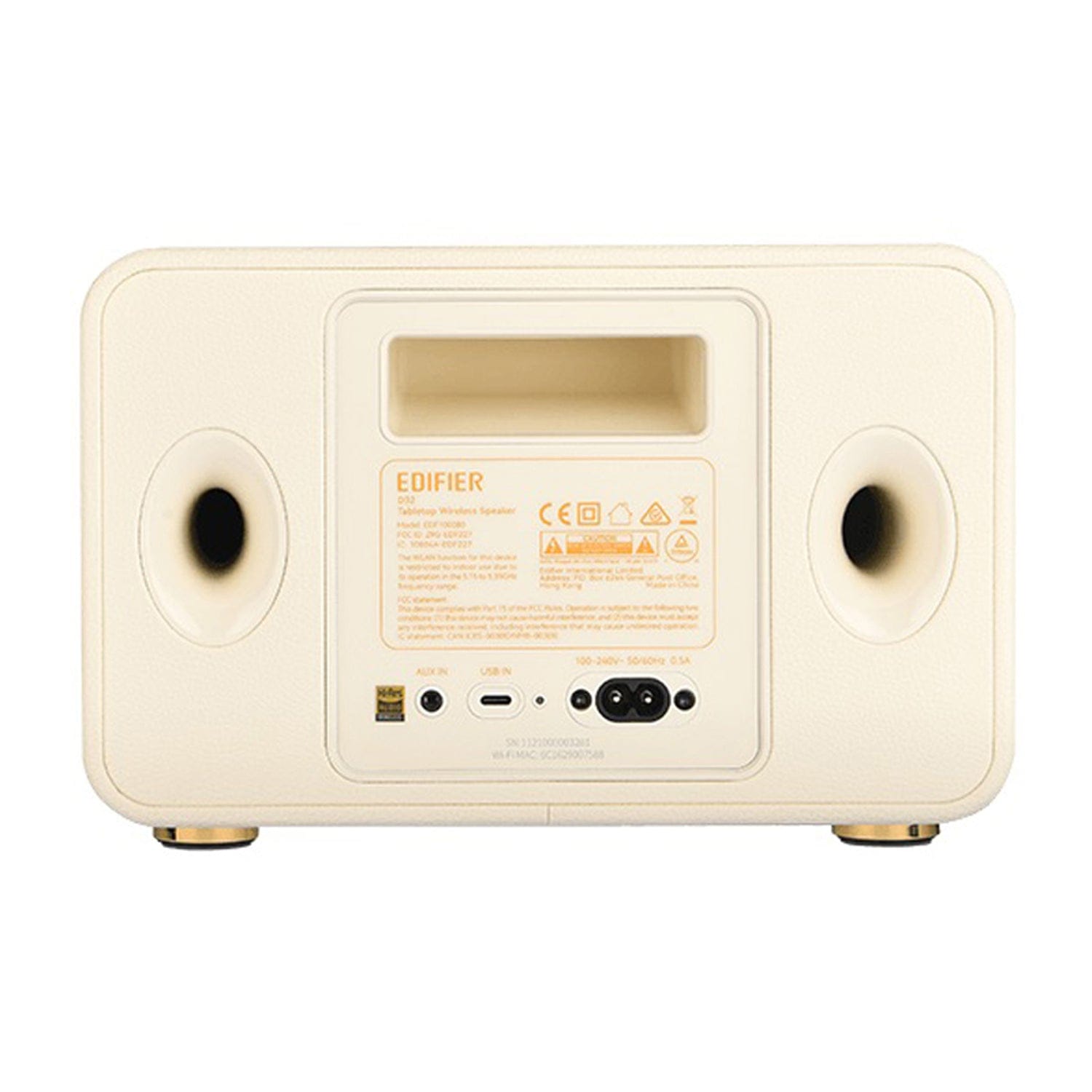 Edifier 60-Watt-Continuous Bluetooth Retro Rechargeable Tabletop Speaker, D32, Ivory