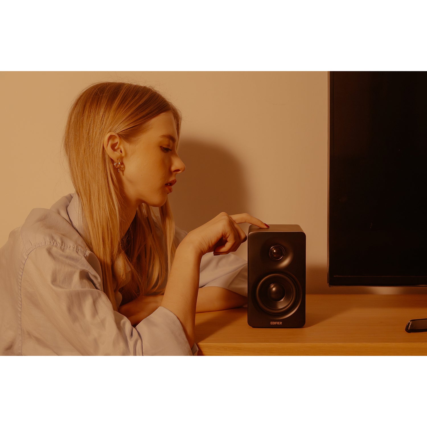 Edifier 66-Watt-RMS Bluetooth M60 Powered Compact Desktop 2.0 Speakers with 3-In. Woofers, Hi-Res Audio/Wireless, DSP, Touch Panel Control, Pair