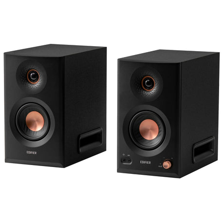 Edifier 110-Watt-RMS Bluetooth MR5 Powered 2.0 Studio Monitor Speaker Set with 5-In. Woofers, Hi-Res Audio/Hi-Res Audio Wireless, Pair, Black