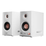 Edifier 110-Watt-RMS Bluetooth MR5 Powered 2.0 Studio Monitor Speaker Set with 5-In. Woofers, Hi-Res Audio/Hi-Res Audio Wireless, Pair, White