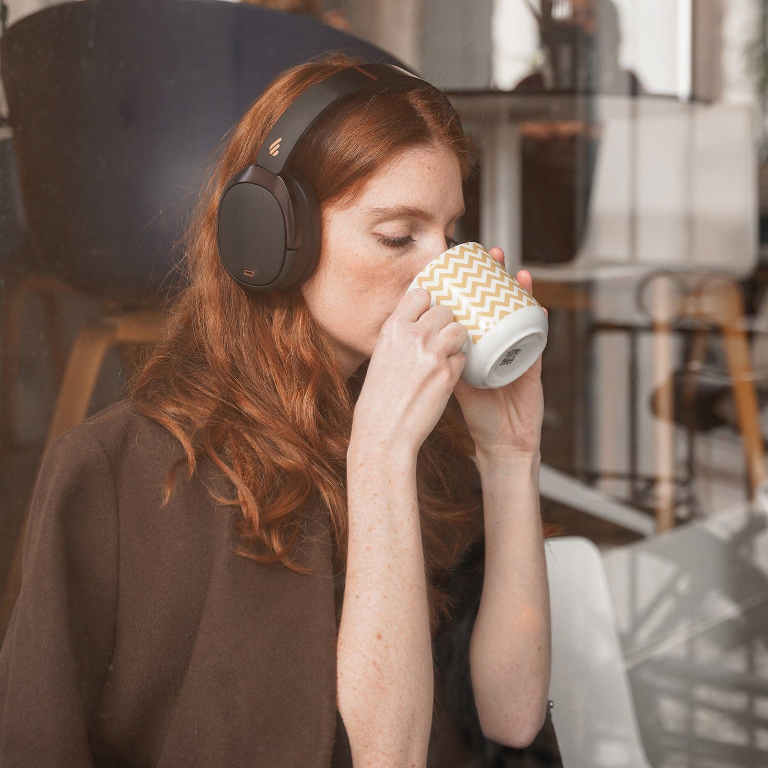 Edifier Bluetooth Over-Ear Hi-Res Audio Headphones with Microphone, Active Noise Cancelling, WH950NB, Black