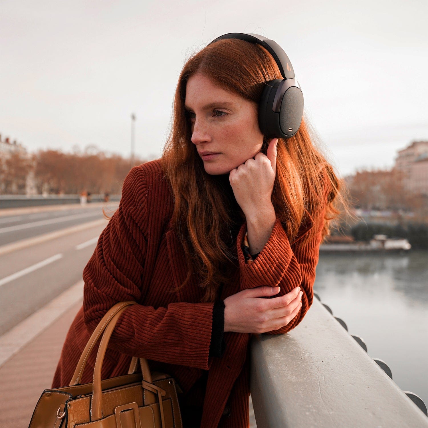 Edifier Bluetooth Over-Ear Hi-Res Audio Headphones with Microphone, Active Noise Cancelling, WH950NB, Black