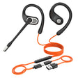 OpenRock Link 10 Wired Open-Ear Headset with Rotating Boom Mic, In-Line Remote, Earhooks, USB-C Connector with USB-A Adapter, Noise Cancellation
