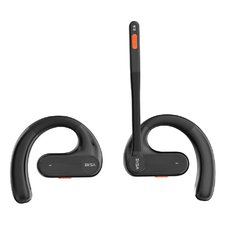 EKSAtelecom S30 Bluetooth Open-Ear Air-Conduction Headset with Microphone, True Wireless with Charging Case, Black