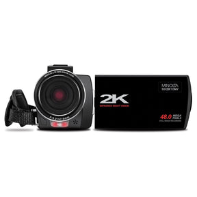Minolta MN2K10NV 2.7K Quad HD 16x Digital Zoom IR Night Vision Video Camcorder, Black