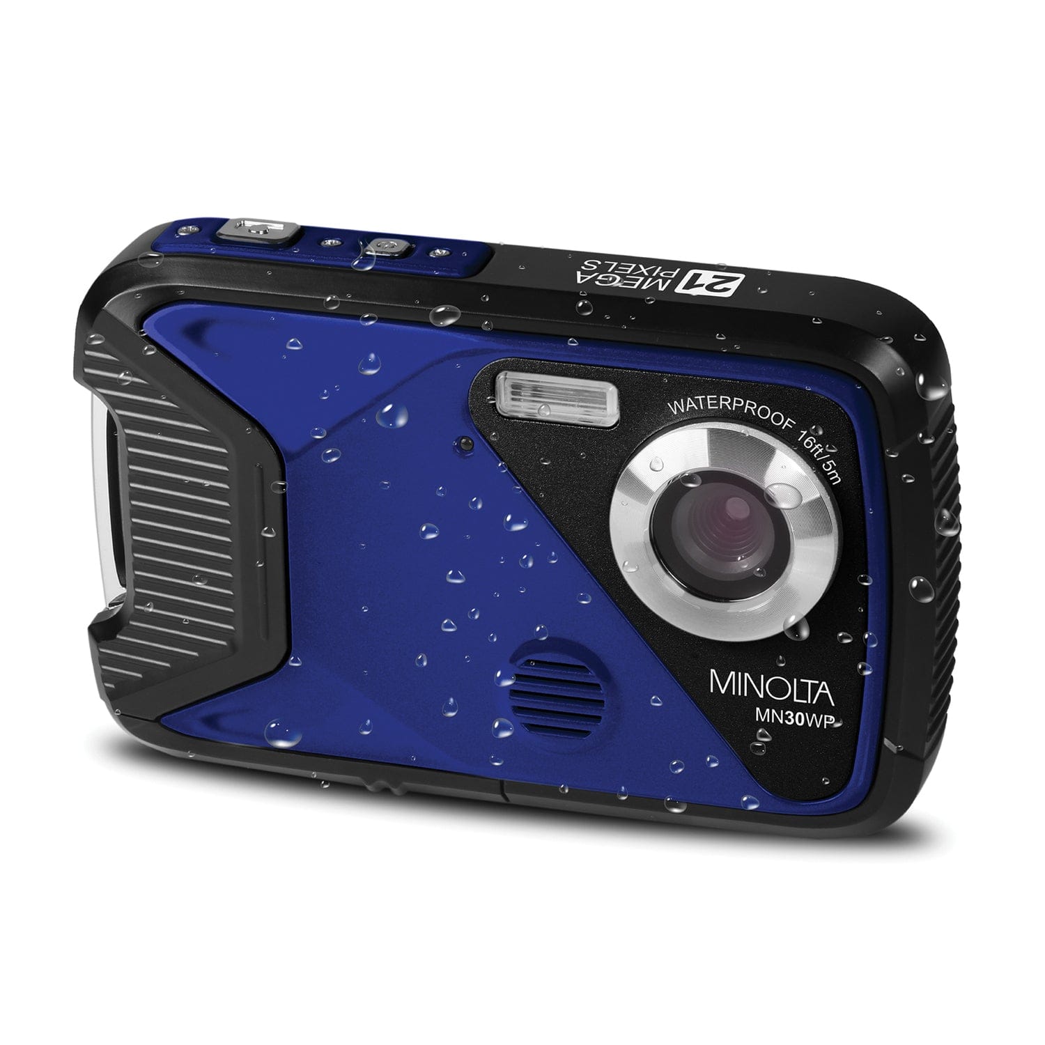 Minolta MN30WP Waterproof 4x Digital Zoom 21.0-MP/1080p Digital Camera, Blue