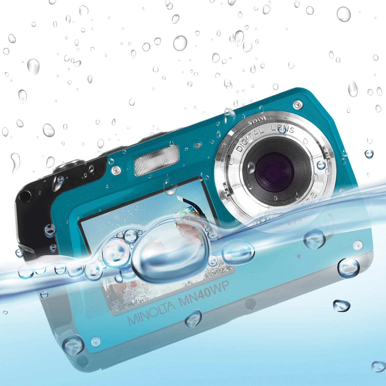 Minolta 48.0-Megapixel Waterproof Digital Camera, Blue
