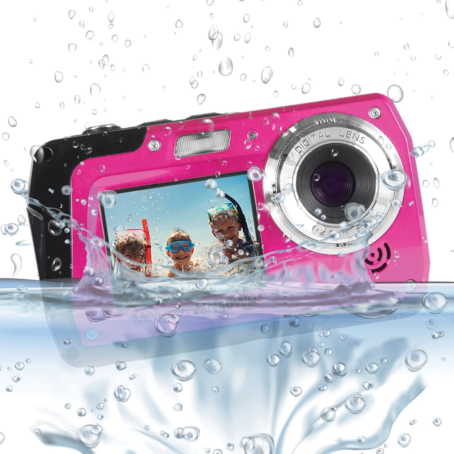 Minolta 48.0-Megapixel Waterproof Digital Camera, Pink