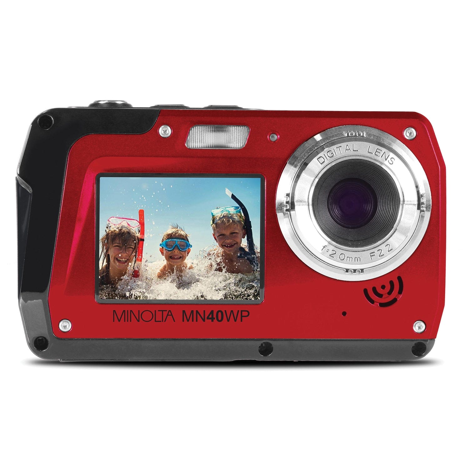 Minolta 48.0-Megapixel Waterproof Digital Camera, Red
