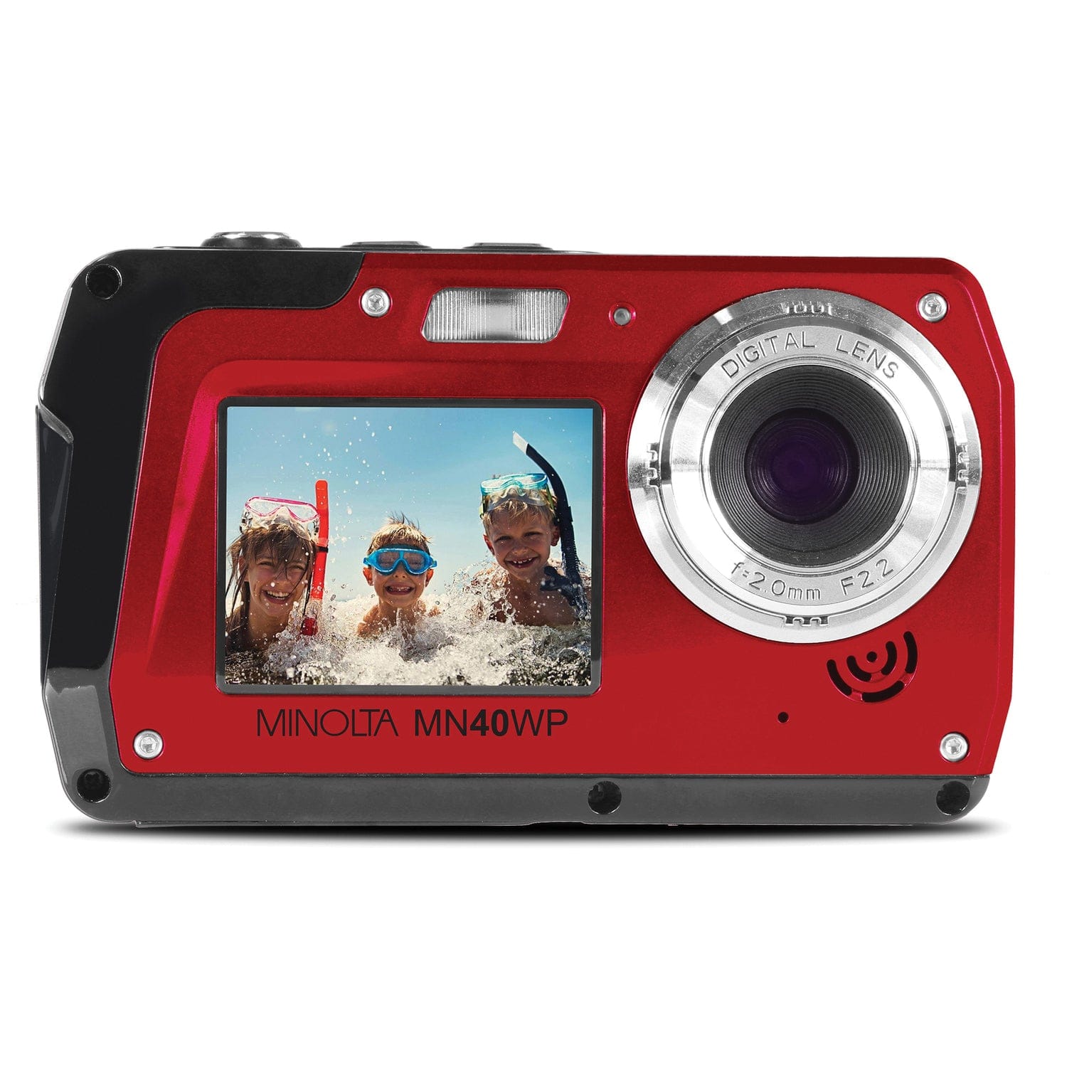 Minolta 48.0-Megapixel Waterproof Digital Camera, Red