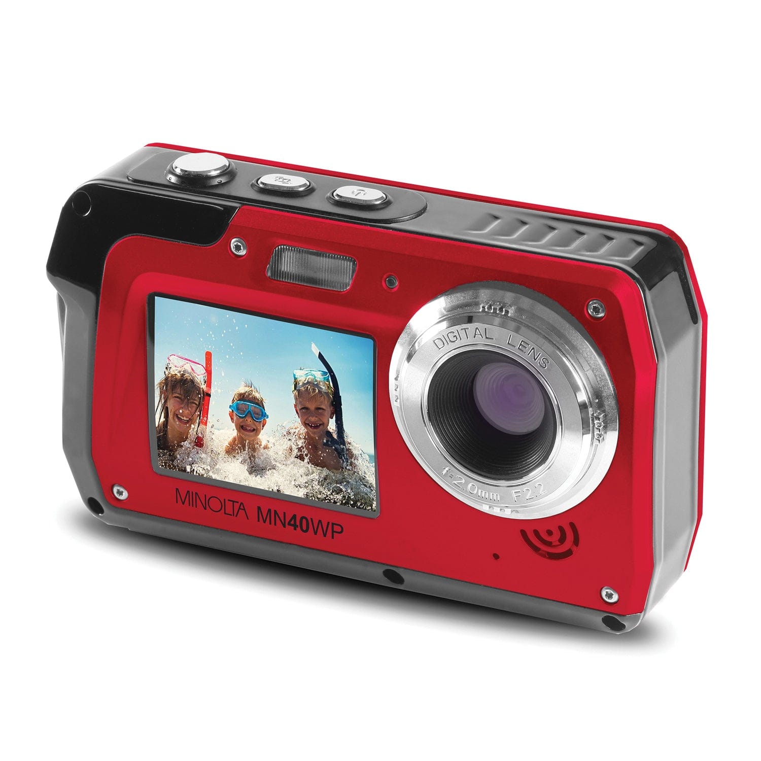Minolta 48.0-Megapixel Waterproof Digital Camera, Red