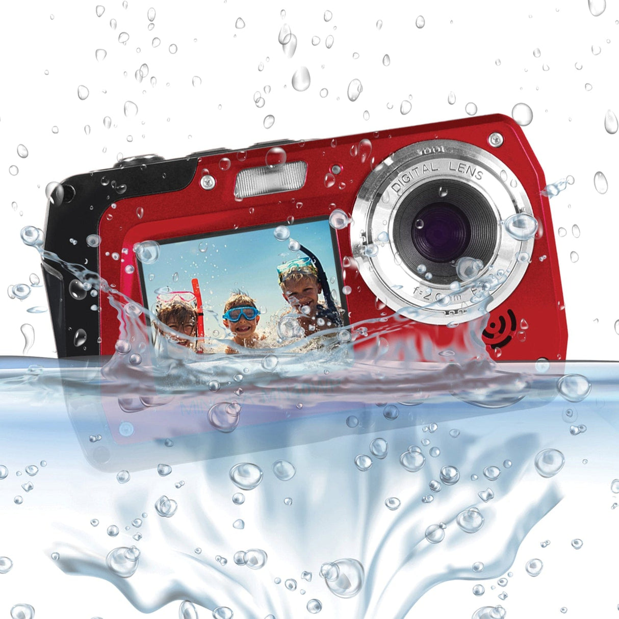 Minolta 48.0-Megapixel Waterproof Digital Camera, Red