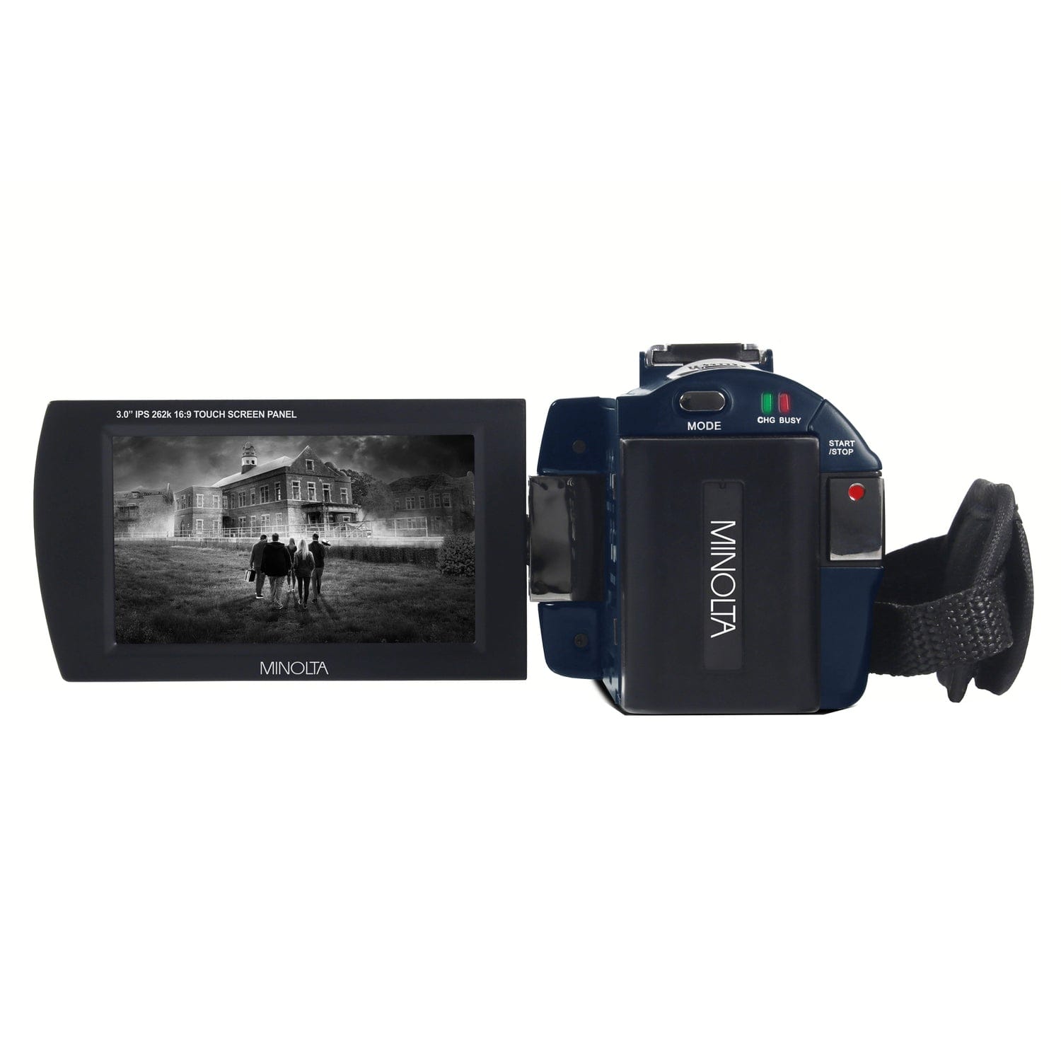 Minolta 4K-Ultra-HD IR Night Vision Camcorder with 16x Digital Zoom, Anti-Shake, Rechargeable Battery, and 16-GB SDHC Card, MN4K25NV, Blue