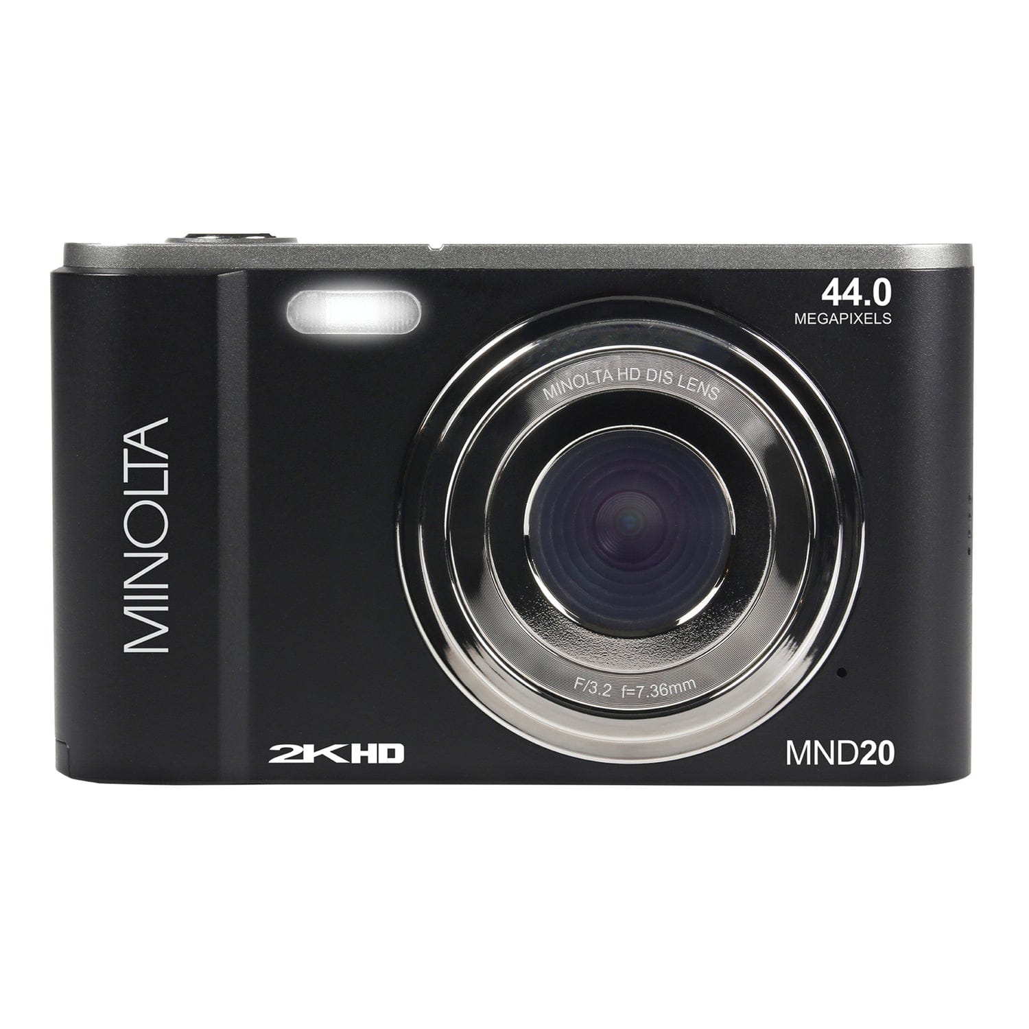 Minolta MND20 16x Digital Zoom 44 MP/2.7K Quad HD Digital Camera, Black