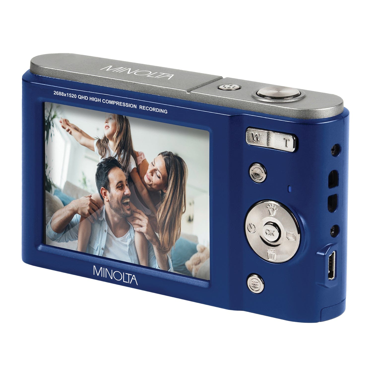 Minolta MND20 16x Digital Zoom 44 MP/2.7K Quad HD Digital Camera, Blue