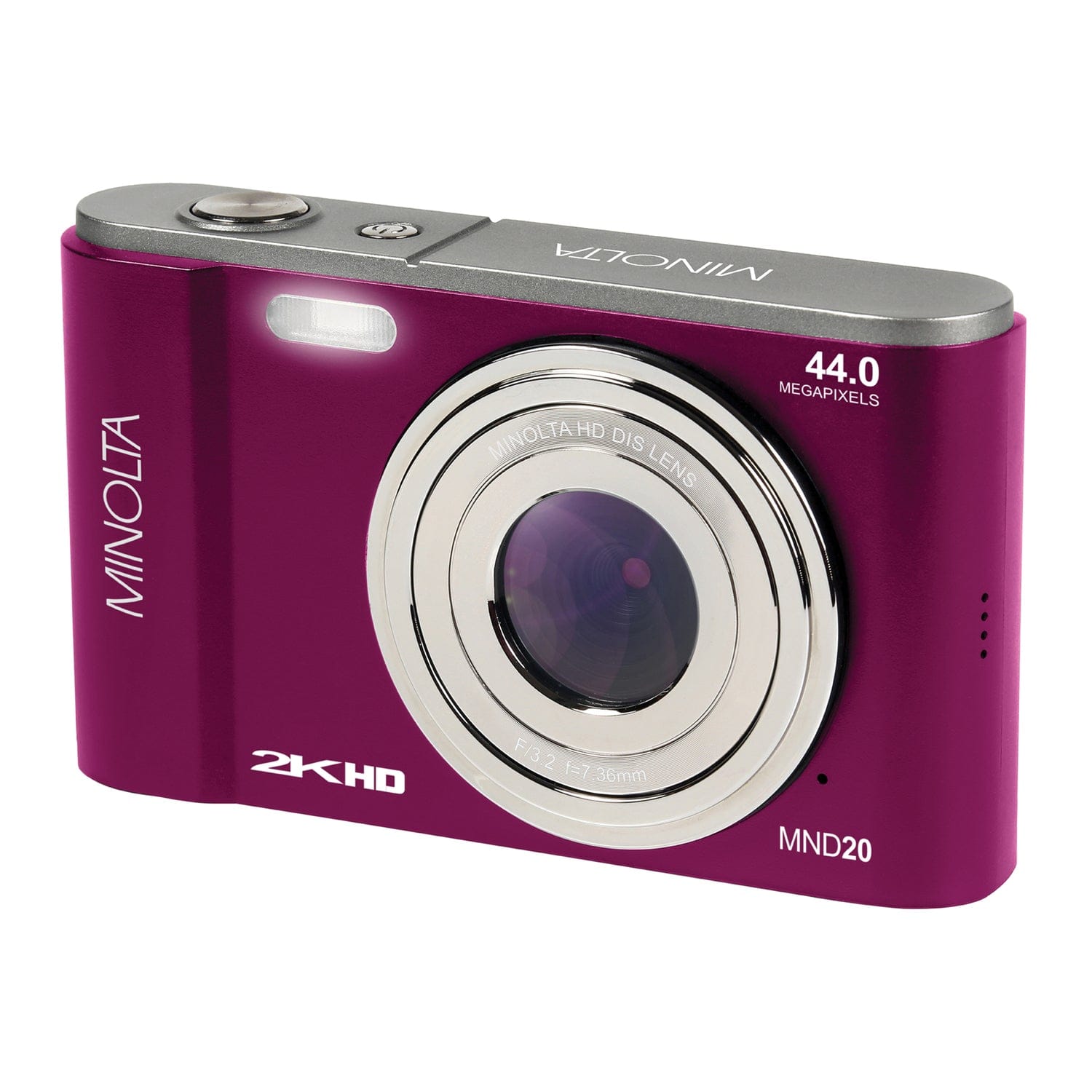 Minolta MND20 16x Digital Zoom 44 MP/2.7K Quad HD Digital Camera, Magenta