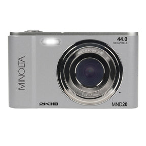 Minolta MND20 16x Digital Zoom 44 MP/2.7K Quad HD Digital Camera, Silver