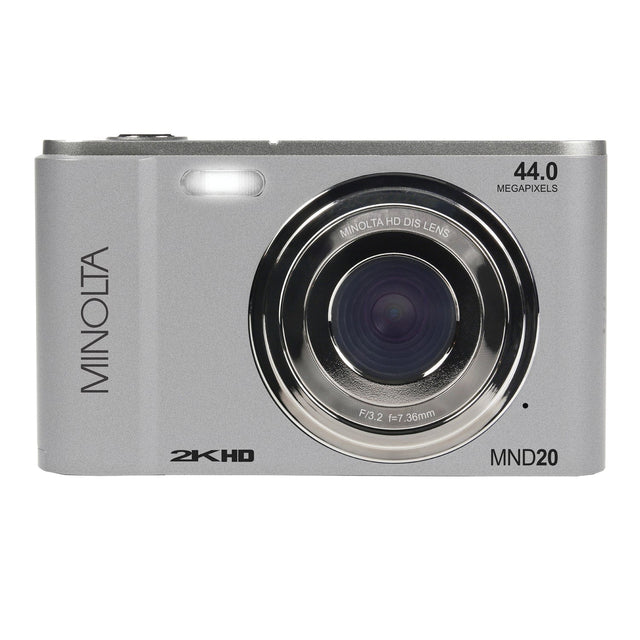 Minolta MND20 16x Digital Zoom 44 MP/2.7K Quad HD Digital Camera, Silver