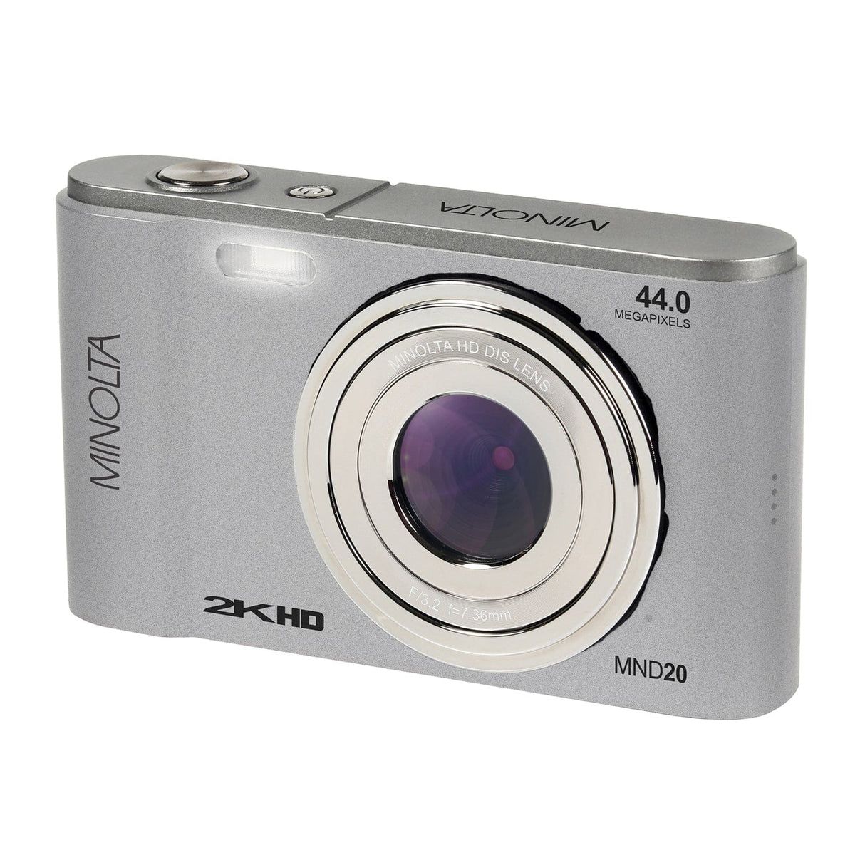 Minolta MND20 16x Digital Zoom 44 MP/2.7K Quad HD Digital Camera, Silver