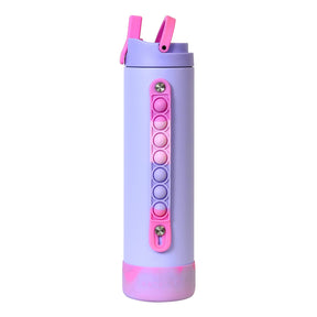 Elemental Iconic Pop Stainless Steel Fidget Water Bottle with Flip-open Sports Cap, 20 Oz., Lilac Tie Dye