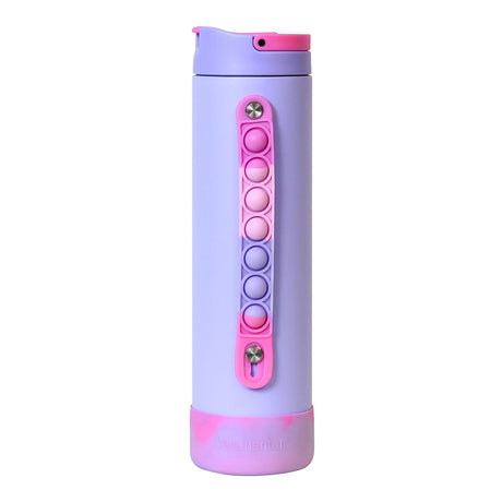 Elemental Iconic Pop Stainless Steel Fidget Water Bottle with Flip-open Sports Cap, 20 Oz., Lilac Tie Dye
