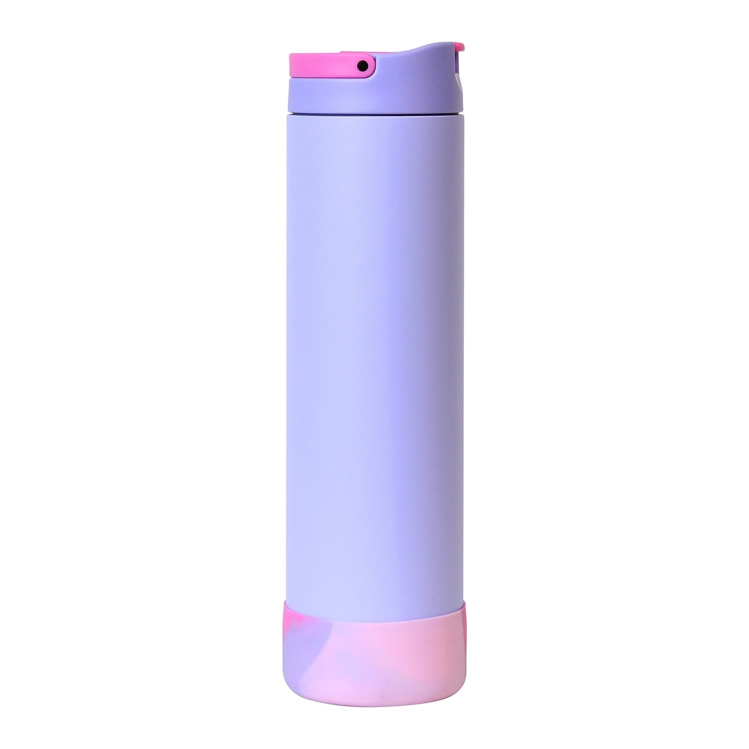 Elemental Iconic Pop Stainless Steel Fidget Water Bottle with Flip-open Sports Cap, 20 Oz., Lilac Tie Dye