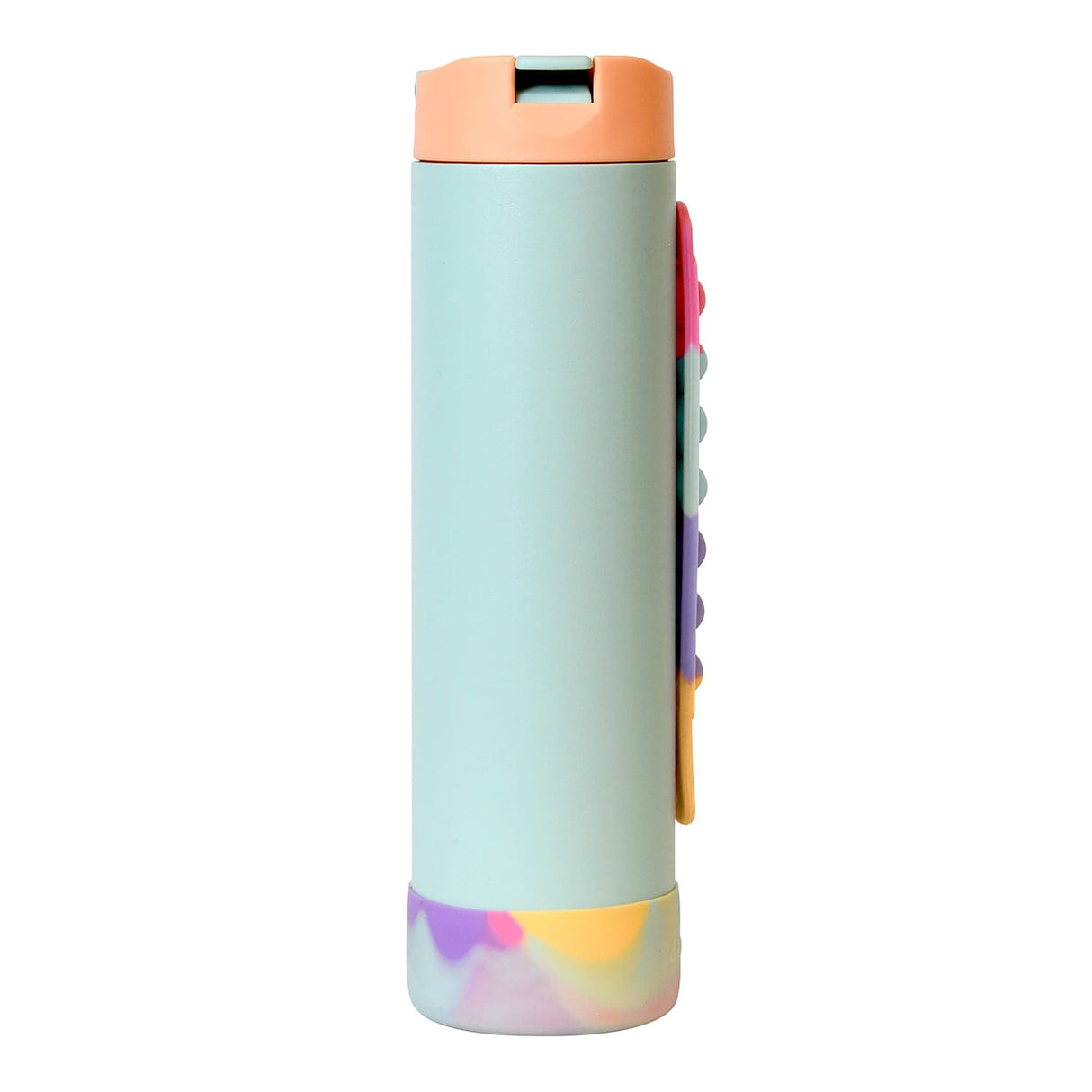 Elemental Iconic Pop Stainless Steel Fidget Water Bottle with Flip-open Sports Cap, 20 Oz., Mint Sorbet