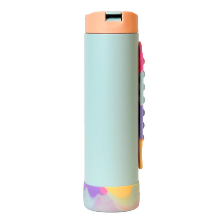 Elemental Iconic Pop Stainless Steel Fidget Water Bottle with Flip-open Sports Cap, 20 Oz., Mint Sorbet