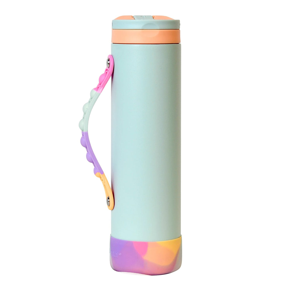 Elemental Iconic Pop Stainless Steel Fidget Water Bottle with Flip-open Sports Cap, 20 Oz., Mint Sorbet