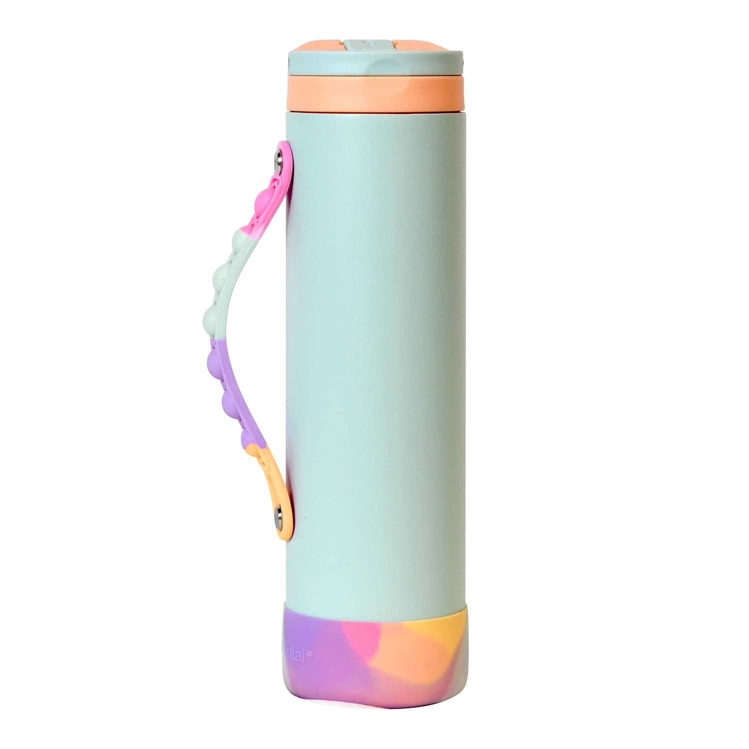 Elemental Iconic Pop Stainless Steel Fidget Water Bottle with Flip-open Sports Cap, 20 Oz., Mint Sorbet