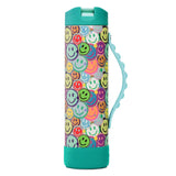 Elemental Iconic Pop Stainless Steel Fidget Water Bottle with Flip-open Sports Cap, 20 Oz., Graffiti Smile