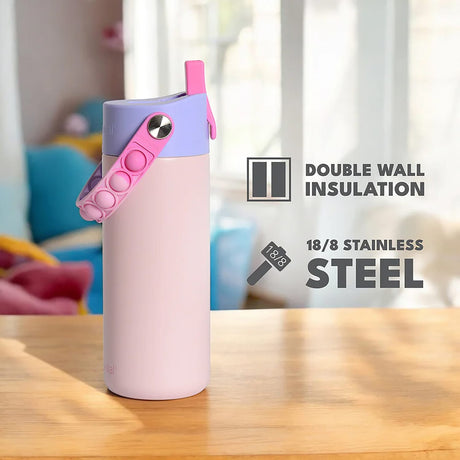 Elemental Core Pop Stainless Steel Water Bottle, 18 Oz., Blush Pink Tie Dye