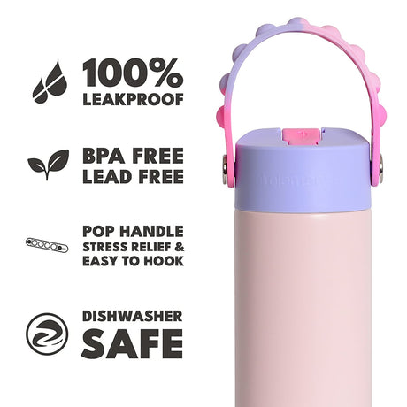 Elemental Core Pop Stainless Steel Water Bottle, 18 Oz., Blush Pink Tie Dye